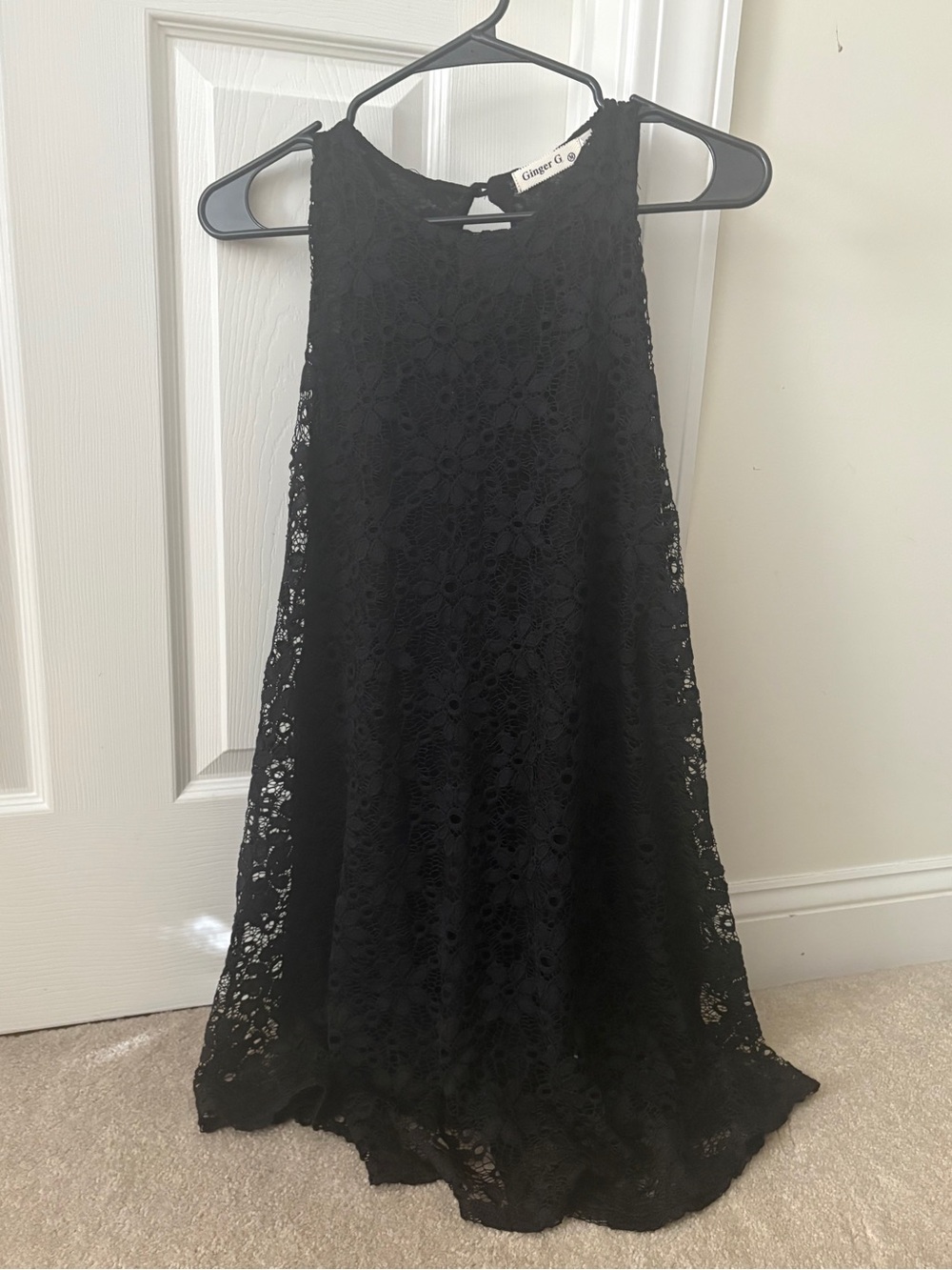 Black Lace Midi Dress - Classic Sleeveless Design